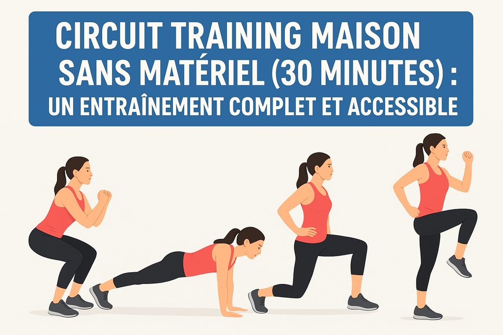 Circuit training maison sans matériel (30 minutes) : un entraînement complet et accessible