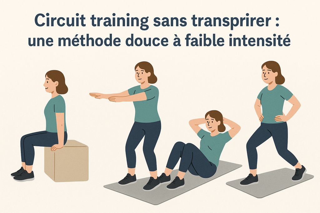 Circuit training sans transpirer : une méthode douce à faible intensité