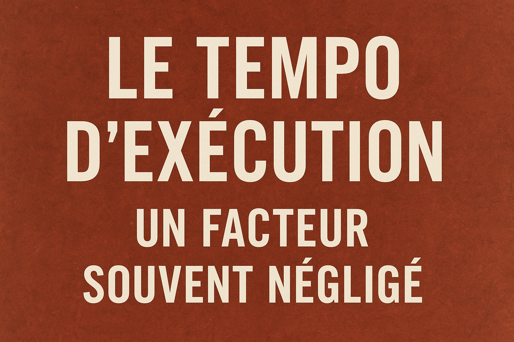 Le tempo d’exécution : un facteur souvent négligé