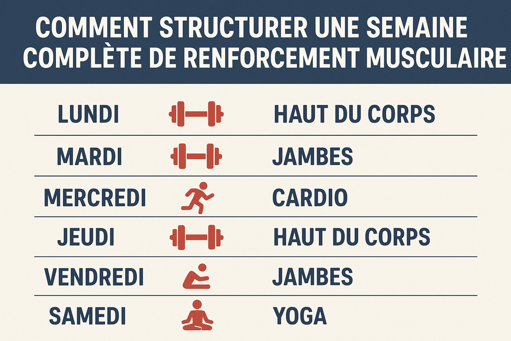 Comment structurer une semaine complète de renforcement musculaire