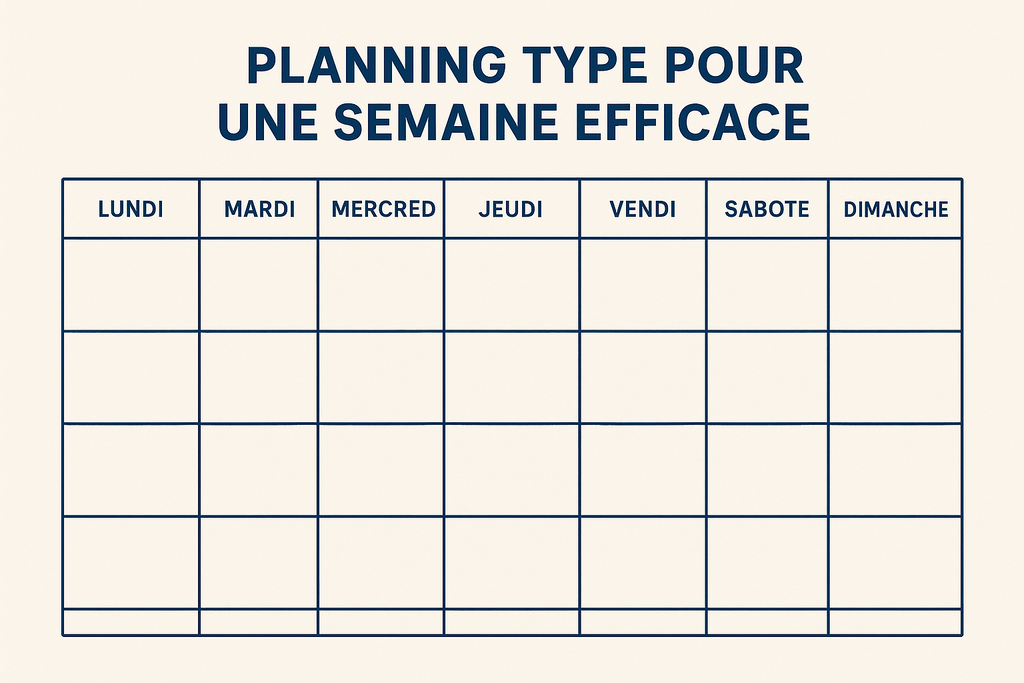 Planning type pour une semaine efficace