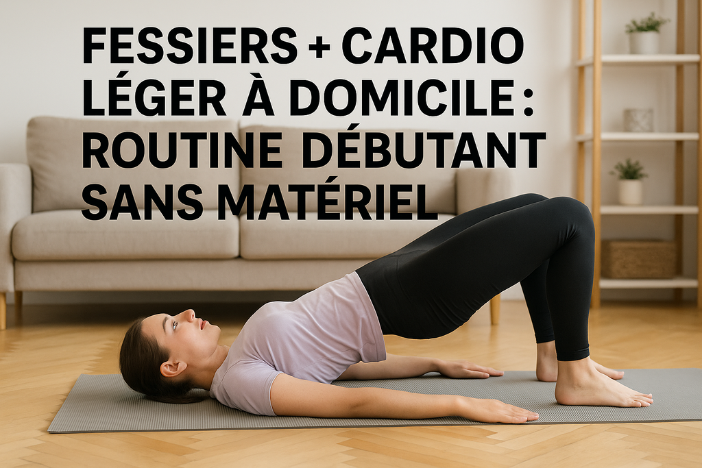 Fessiers + cardio léger à domicile : routine débutant sans matériel